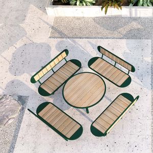 conjunto de mesa e bancos contemporâneo