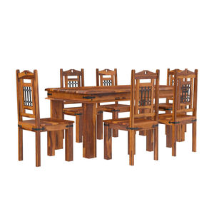 conjunto de mesa e bancos clássico
