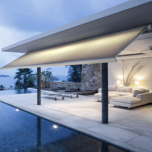 toldo reto de braço pivotante
