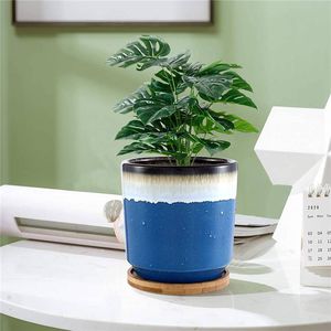 vaso de jardim em cerâmica esmaltada