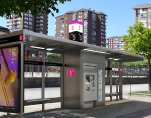 abrigo de ônibus com banco