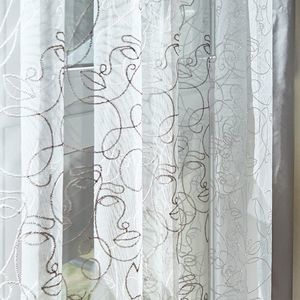 cortina de voile estampada