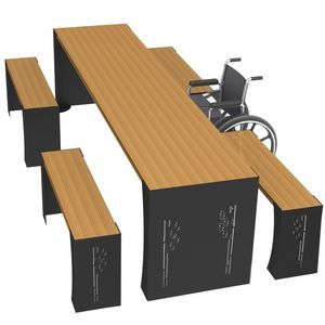 conjunto de mesa e bancos contemporâneo