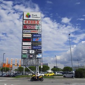 letreiro de publicidade de piso