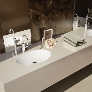 tampo de banheiro em porcelanato arenito