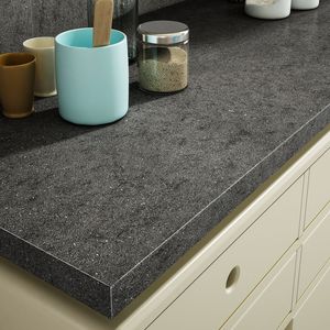 tampo de bancada em porcelanato arenito / para cozinha / preto / cinza