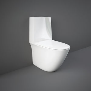 vaso sanitário de piso / em cerâmica / com descarga de água aparente / sem flange