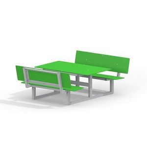 conjunto de mesa e bancos em HPL
