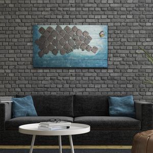 painel decorativo metálico