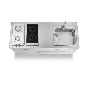 cozinha em aço inoxidável
