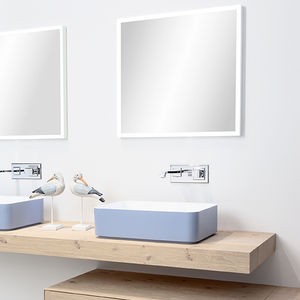 epelho para banheiro de parede / com iluminação LED / contemporâneo / retangular