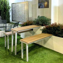 conjunto de mesa e bancos contemporâneo