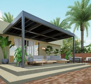 pérgola com proteção solar