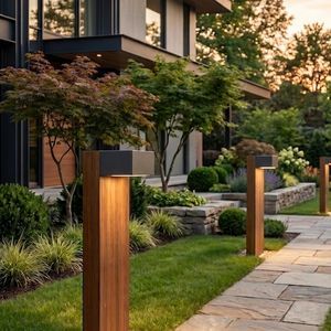 poste balizador de iluminação de jardim