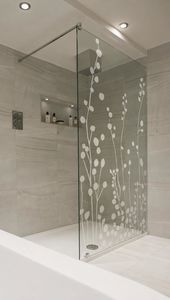painel de vidro com jateamento
