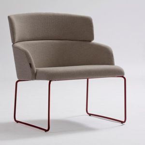 poltrona contemporânea / em tecido / em faia / metálica