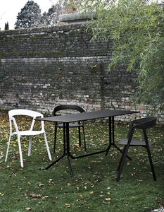 mesa contemporânea / em alumínio / com base em alumínio / retangular