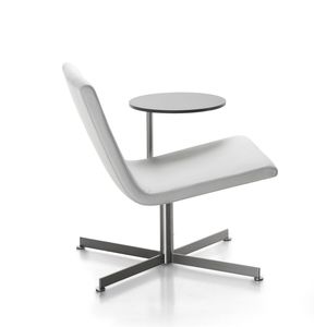 poltrona baixa contemporânea / em tecido / em aço inoxidável / com base em estrela