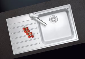 pia com 1 cuba / em inox / com escorredor