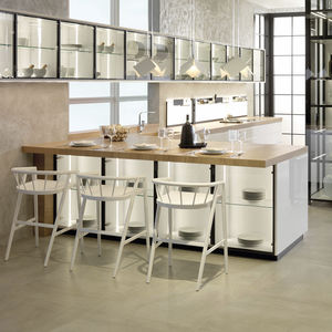 cozinha contemporânea / em vidro / em HPL / em L