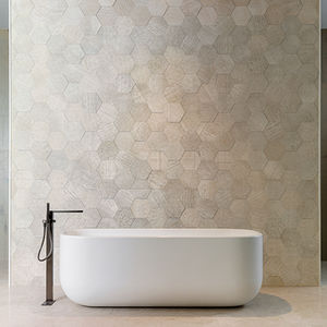 ladrilho para ambiente interno / de parede / em pedra calcária / hexagonal
