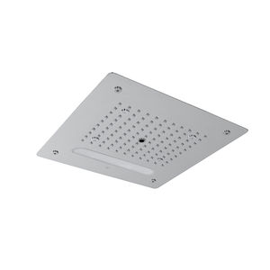 cabeça de chuveiro de embutir no teto / quadrada / com cromoterapia / tipo chuva
