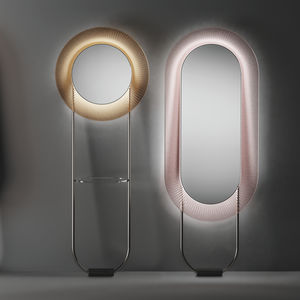 espelho de pé / com iluminação LED / contemporâneo / redondo