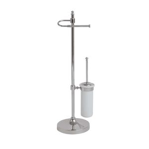 toalheiro com 1 barra / de piso / em metal cromado