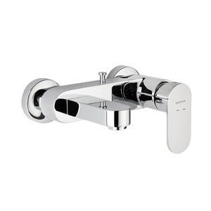 misturador monocomando para banheira / de parede / em metal cromado / 2 furos
