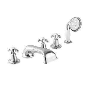 misturador bicomando para banheira / de pousar / em metal cromado / em latão