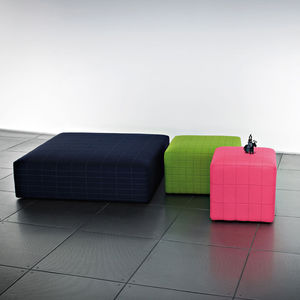 puff contemporâneo / em tecido / quadrado / azul