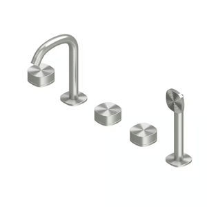conjunto misturador para banheira em inox escovado