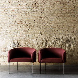 poltrona contemporânea / em tecido / em aço / com capa removível