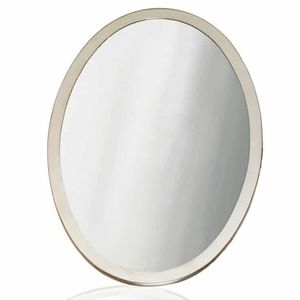 epelho para banheiro de parede / contemporâneo / oval / metálico