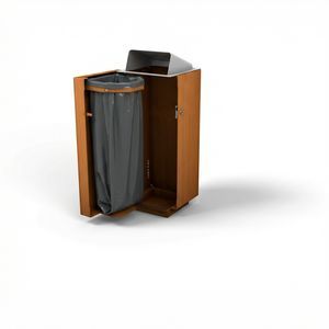 lixeira em aço Corten
