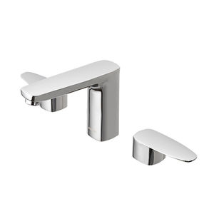 misturador bicomando para lavatório / de pousar / em metal cromado / para banheiro