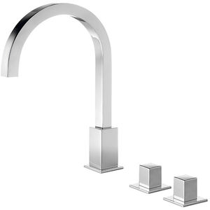 misturador bicomando para lavatório / de pousar / em metal cromado / para banheiro