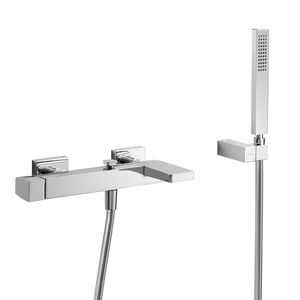 misturador monocomando para box de banheiro / para banheira / de parede / em metal cromado