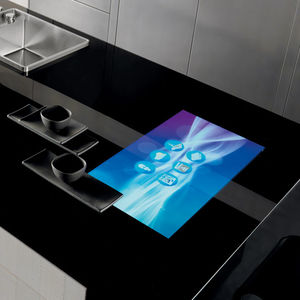 tampo de bancada em vidro / para cozinha