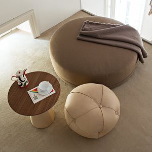 puff contemporâneo / em tecido / em couro / redondo
