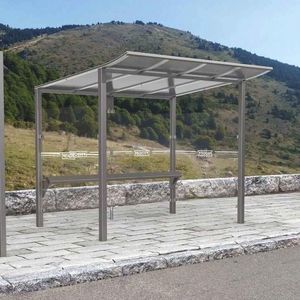 abrigo de ônibus em vidro