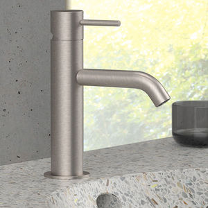 misturador monocomando para lavatório / em aço inoxidável / 1 orifício