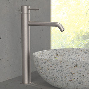 misturador monocomando para lavatório / em aço inoxidável / 1 orifício
