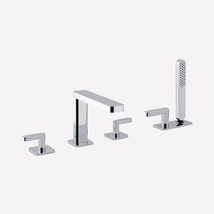 misturador bicomando para banheira / de pousar / em metal cromado / para banheiro