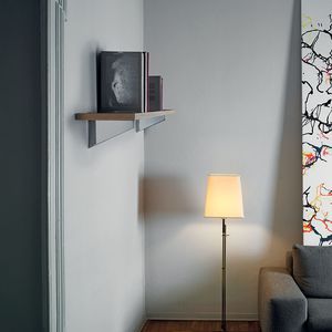 estante de parede / contemporânea / em madeira / em alumínio