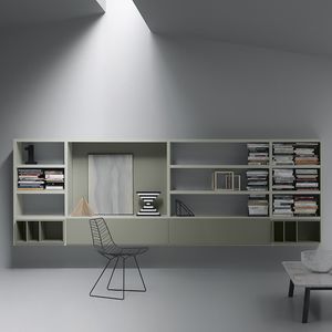 livreiro de parede / contemporâneo / em madeira lacada