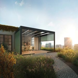 pérgola apoiada em parede
