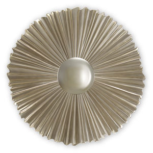 espelho de parede / contemporâneo / redondo / dourado