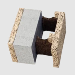 bloco de cofragem em madeira-concreto