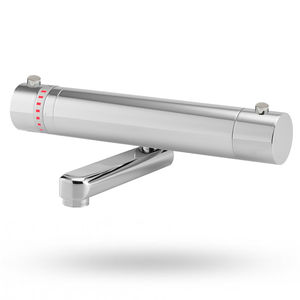 misturador monocomando para lavatório / de parede / em latão / termostático